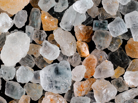 Pink rock salt close-up macro