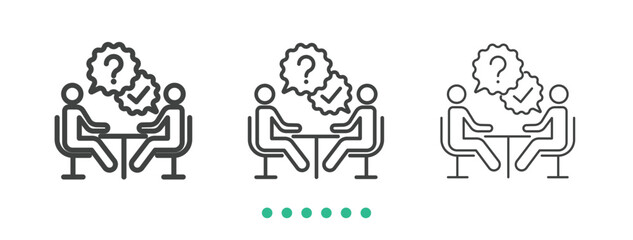 Consultation icon. Thin line icon vector