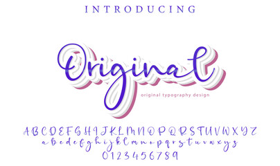 Original - Elegant 3D Script Font with Handwritten Style for Modern Typography and Branding