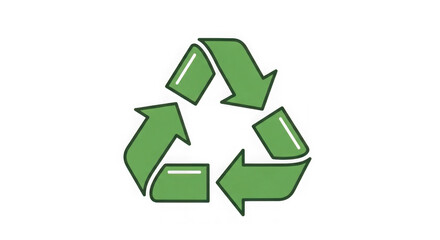 Obraz premium Green Recycling Symbol On Black Background