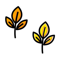Minimalist Autumn Leaf Branch Icon
