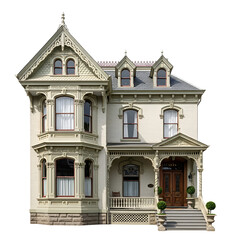 Obraz premium Beautiful Victorian House Stands Elegantly with Intricate Details and Classic Architecture