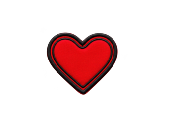 A vibrant red heart symbol with a subtle outline isolated on transparent background
