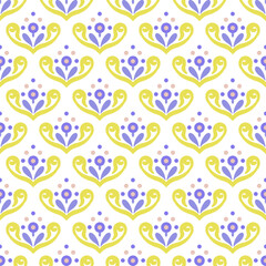 Seamless ornamental vector pattern for fabric and wallpaper design