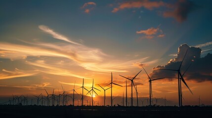 Obraz premium Renewable Wind Energy: Turbines, Windmills and Green Power for a Sustainable Environment
