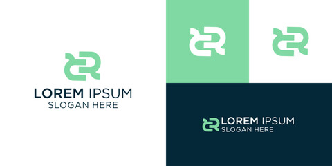 Modern letter CR logo design with a clean, minimalist style perfect for creative businesses, tech startups, or eco-friendly brands seeking a memorable and professional identity