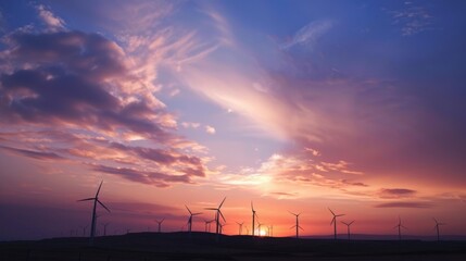 Obraz premium Renewable Wind Energy: Turbines, Windmills and Green Power for a Sustainable Environment