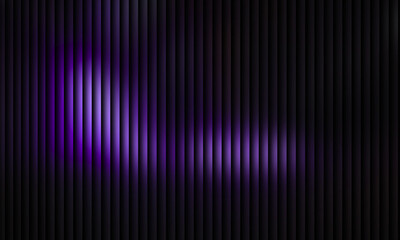 Abstract dark background with vertical ribbed texture and glowing purple light streaks creating a futuristic and mysterious atmosphere, perfect for technology or science fiction themes