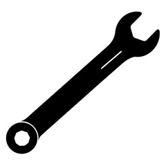 Strap Wrench Silhouette Vector Industrial Tool Illustration with Extended Non-Marring Strap