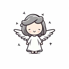 Cute little angel cartoon representation creativity.