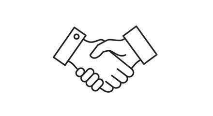 Simple Handshake Agreement Line Icon
