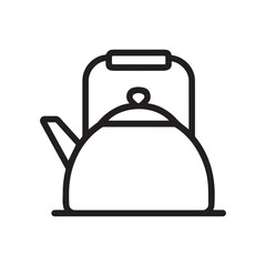 Minimal Line Art Icon of Tea Kettle or Boiling Pot