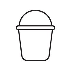 Ice Cream Cup with Lid Line Vector Icon