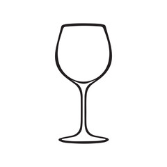Elegant Wine Glass Line Art Vector Icon
