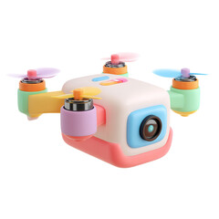 Colorful Toy Drone Isolated with black background.