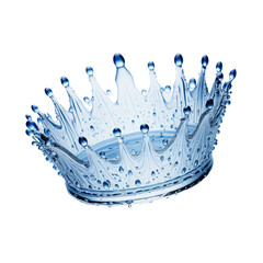 Crystal crown, icy blue, droplets, transparent. Royalty concept, elegant design