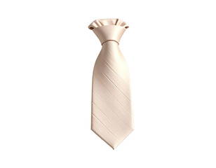 A formal, pearlescent-beige necktie with a ruffled collar, isolated on black