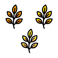 Autumn Leaf Branch with Orange Gradient