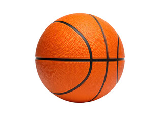 An isolated orange ball with black lines, sphere, for the sport of basketball