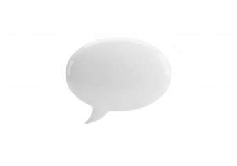 White speech bubble on black isolated on a transparent background