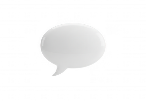 White speech bubble on black isolated on a transparent background