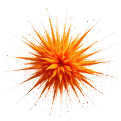 Orange spiky fractal explosion against black. Abstract, vibrant, radial design