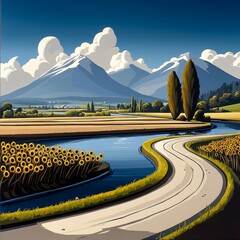Scenic landscape drive mountain region photography vibrant nature aerial view calm and serene environment