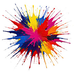 Burst of vibrant colors exploding outwards on a black background