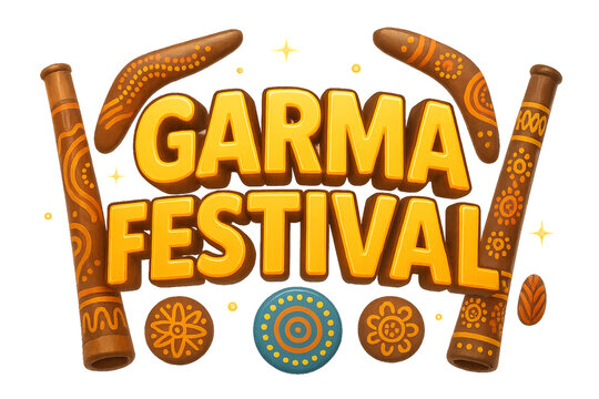 Vibrant Design for Garma Festival Celebration with Traditional Motifs