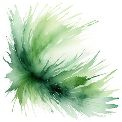 Watercolor abstract artwork, with green shades and blurred edges