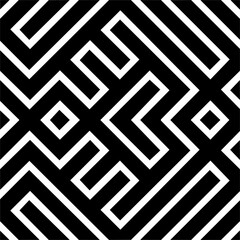 Black And White Pattern Vector. Geometric Retro Vintage Pattern. Repeated And Decorative Design That Can Be Used For Packaging, Decorating, Interior Design, Wallpapers, Banners.