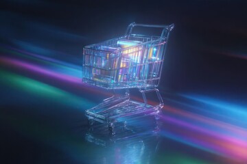 Cyber monday sale announcement with streaking neon lights and abstract background for online shopping promotions