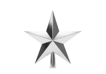 Fototapeta premium Silver star topper isolated on a transparent background