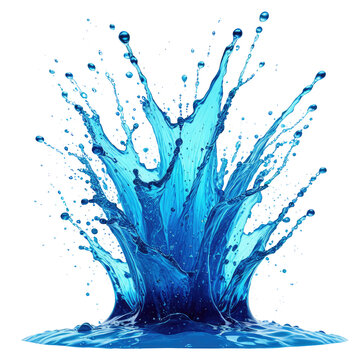 Vibrant illustration of water splashing upwards against black background