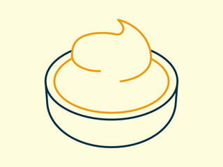 Mashed potato icon. Thanksgiving icon. Simple vector in modern thin line style. Vector illustration.