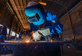 Welding of steels with Mig welding, flange nozzle welding