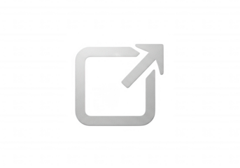 White square arrow symbol isolated on a transparent background