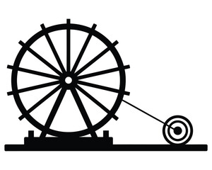 Fototapeta premium Mechanical Wheel Illustration: A captivating illustration features a detailed depiction of a mechanical wheel. Showcasing the essence of classic engineering and design. 