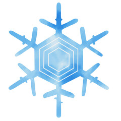 雪の結晶　水彩風イラスト