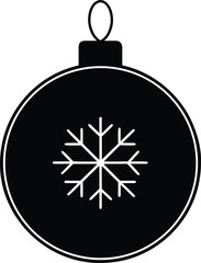 Fototapeta premium christmas ball with snowflake
