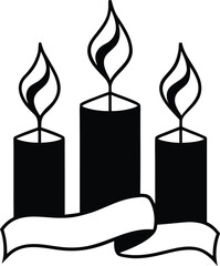 vector illustration of burning candle