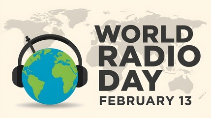 vector graphic of world radio day good for world radio day celebration. flat design. flyer design. flat illustration.