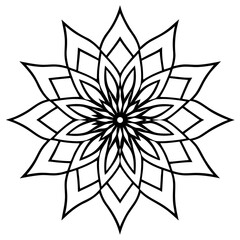 Simple Geometric Violet Mandala Line Art Vector Illustration