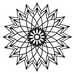 Simple Geometric Violet Mandala Line Art Vector Illustration