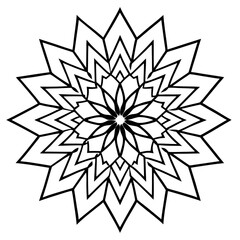 Simple Geometric Violet Mandala Line Art Vector Illustration