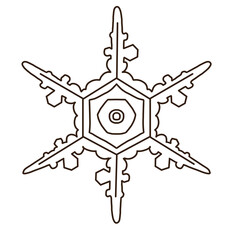 雪の結晶　線画イラスト