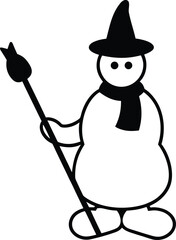 snowman with a shovel