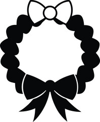 black bow with ribbon