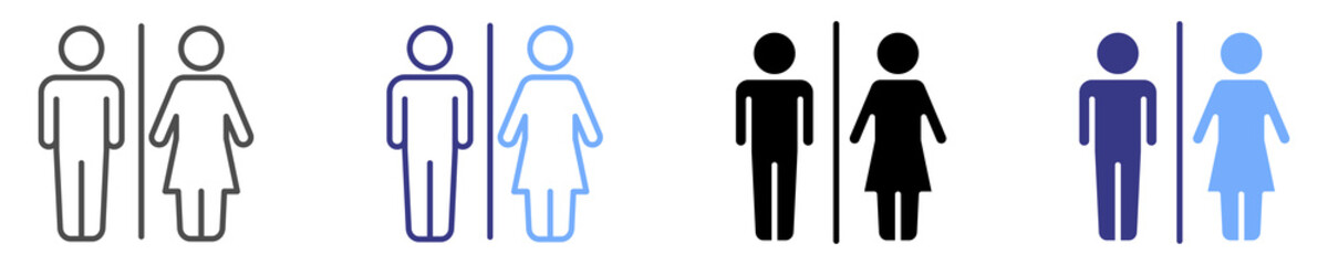 gender icon set multiple style