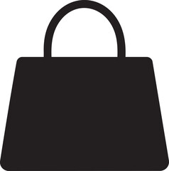 Simple black silhouette of a handbag or tote bag iconic design for fashion and shopping concepts vector
